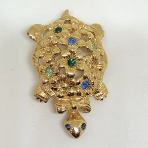 VINTAGE: Avon Collectible Turtle Brooch Gold Tone